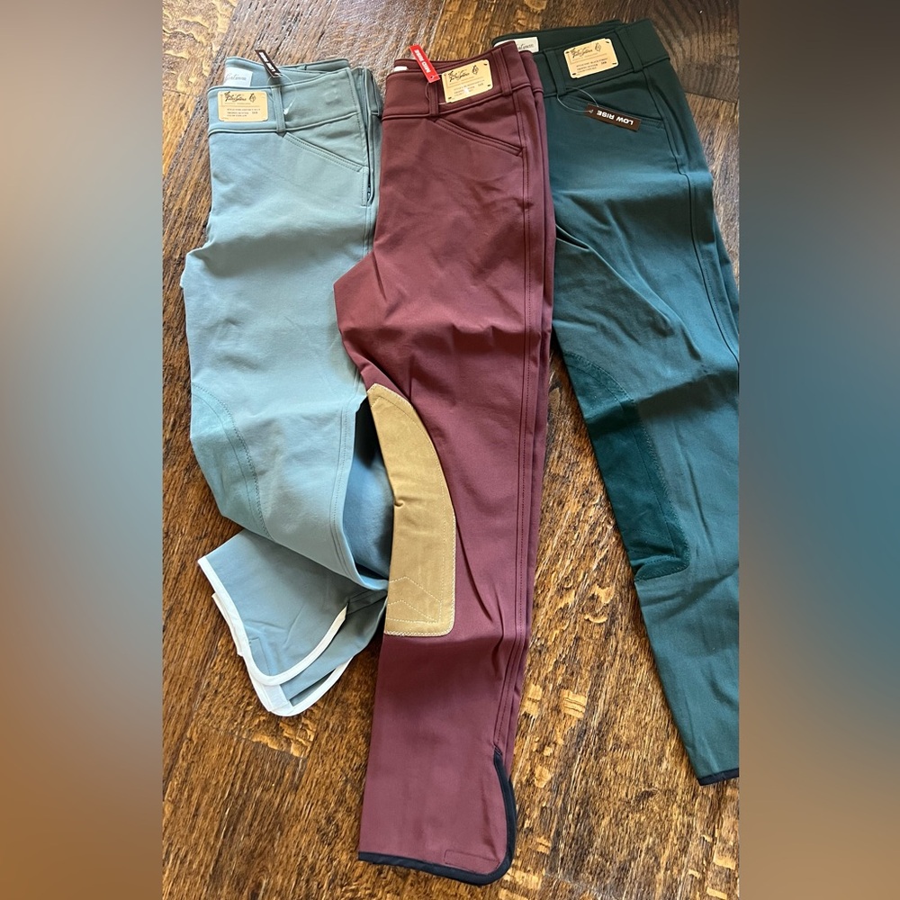 The Tailored Sportsman Breeches - Redwood with Tan knee patches 26R